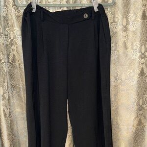 C By One Large Black Pull Up Flowy Pleated Pants